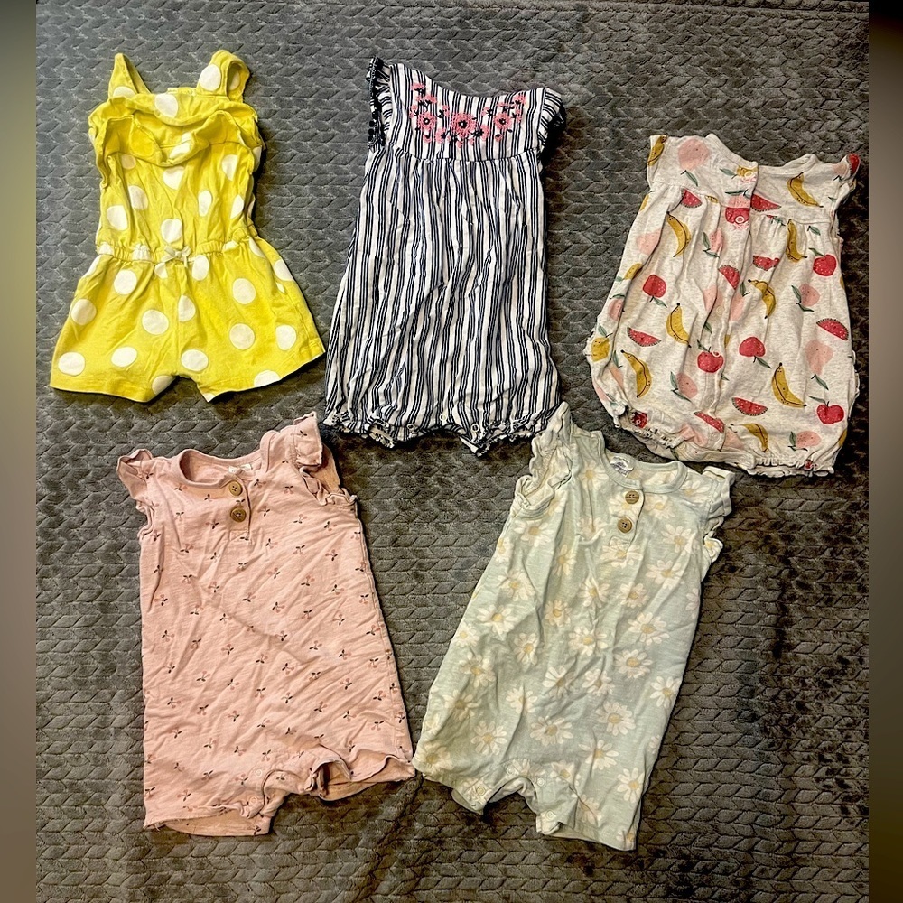 Bundle of 5 Baby Girls Rompers